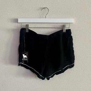 NWT PJ Salvage Black w/ White Trim Drawstring Herringbone Breathable Shorts